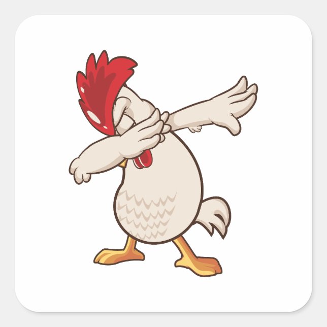 Sticker Carré Danse Dab de l'éleveur de poulets (Devant)