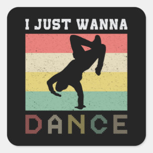 Sticker Carré Danse Danser Soirée Musique Danser Sport Idée cade