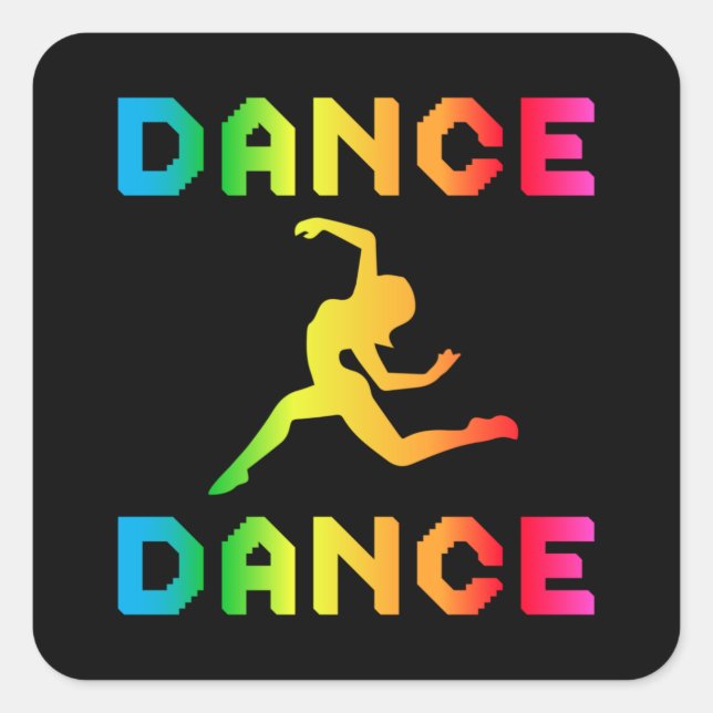 Sticker Carré Danse Danser Soirée Musique Sport Danser Idée cade (Devant)