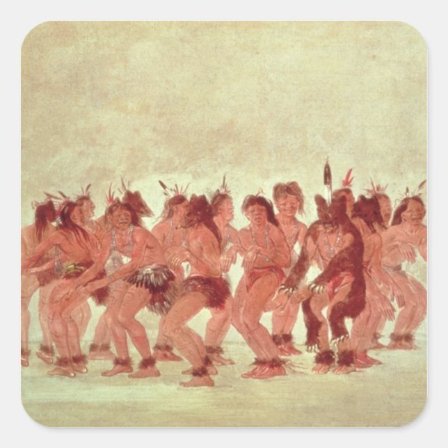 Sticker Carré Danse de l'ours (Devant)