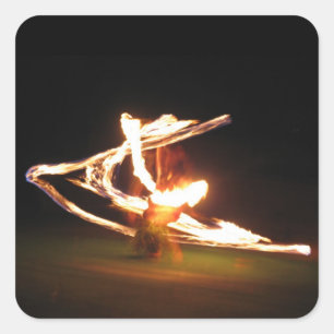 Sticker Carré Danse du feu d'Hawaï
