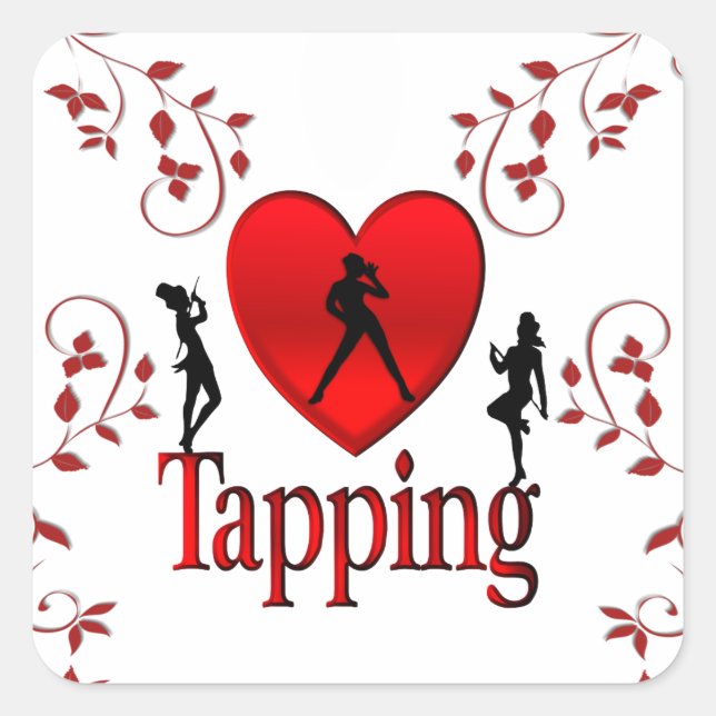 Sticker Carré Danse I Heart Tap (Devant)