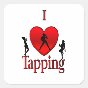 Sticker Carré Danse I Heart Tap