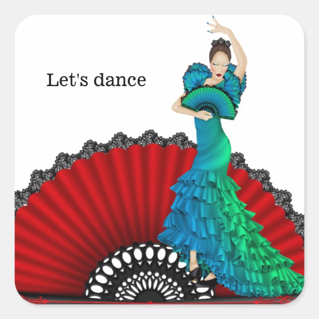 Sticker Carré Danseur flamenco (Devant)
