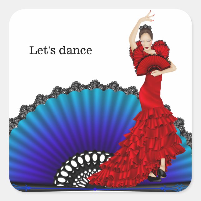 Sticker Carré Danseur flamenco (Devant)
