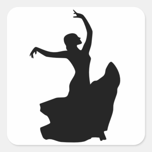 Sticker Carré Danseur flamenco uniquement (Devant)
