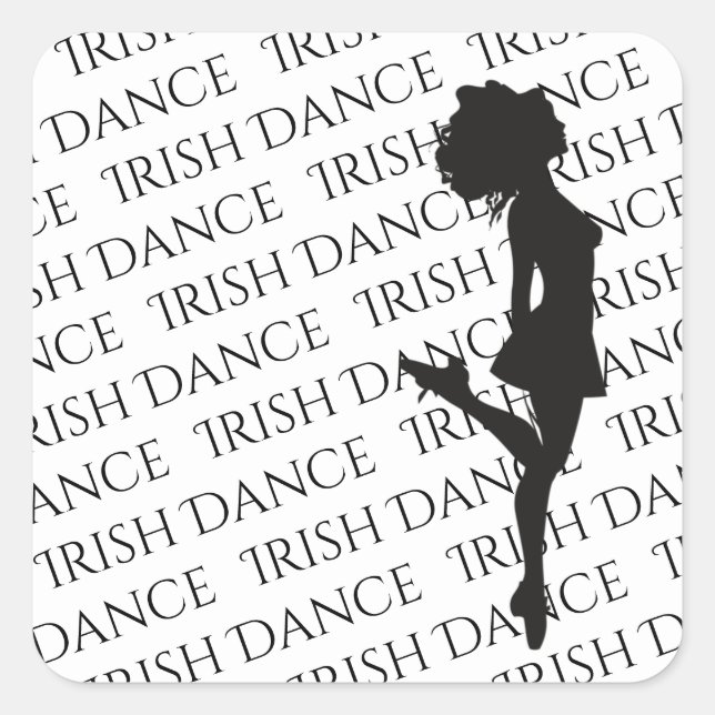 Sticker Carré Danseur irlandais hard Shoe noir et blanc danse (Devant)