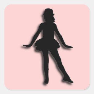 Sticker Carré Danseur rose