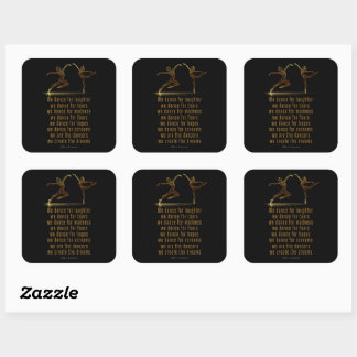 Sticker Carré Danseurs de ballet d'art en ligne et poème de dans