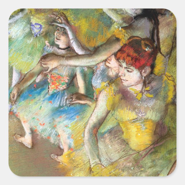 Sticker Carré Danseurs de ballet sur scène par Degas (Devant)