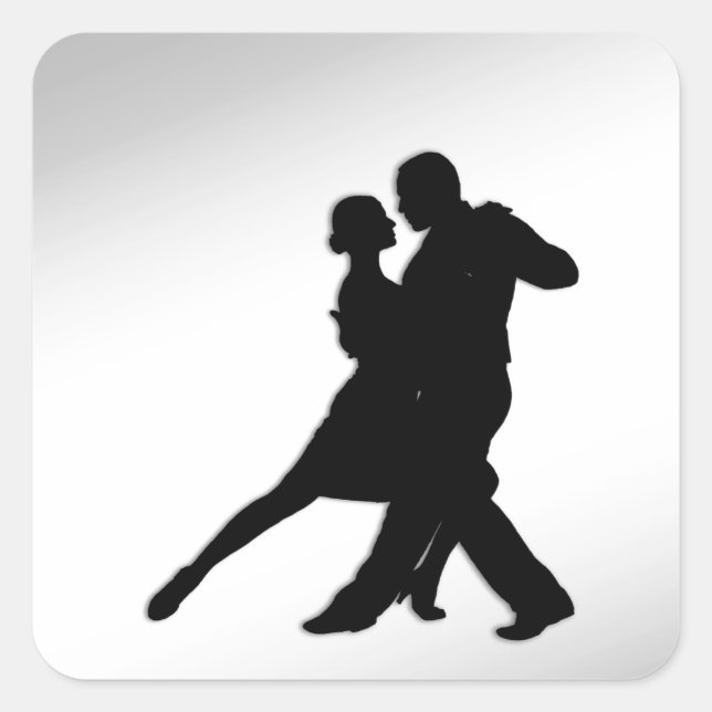 Sticker Carré Danseurs de tango Silhouette (Devant)