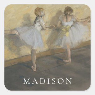 Sticker Carré Danseurs d'Edgar Degas   pratiquant au barre