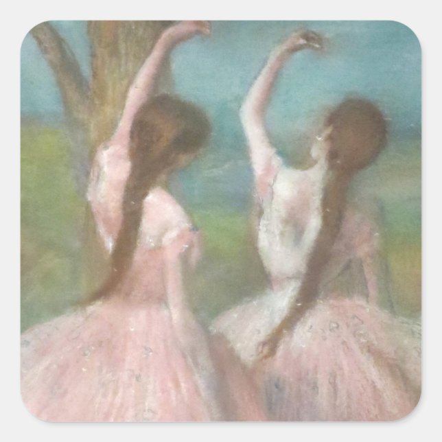 Sticker Carré Danseurs en Pink Edgar Degas (Devant)