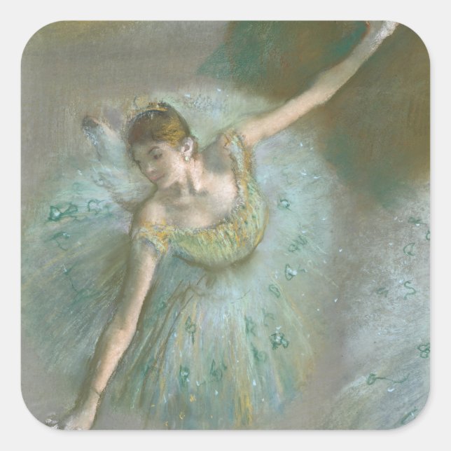 Sticker Carré Danseuse dans Green Edgar Degas (Devant)