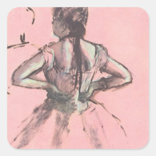 Sticker Carré Danseuse de dos, mains sur les hanches par Edgar D