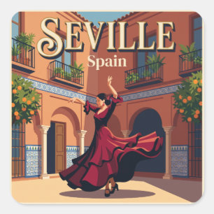 Sticker Carré Danseuse de flamenco à Séville en Espagne