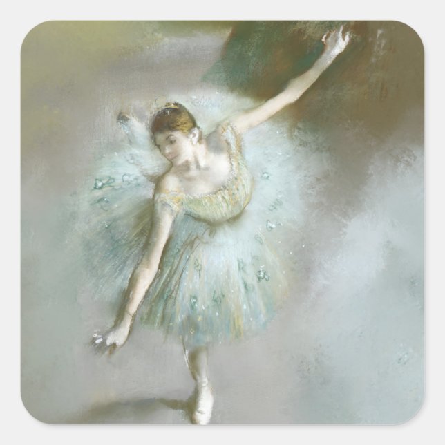 Sticker Carré Danseuse en Green Degas, Art (Devant)