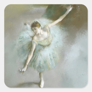 Sticker Carré Danseuse en Green Degas, Art