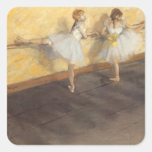 Sticker Carré Danseuses au Bar par Edgar Degas, Ballet Vintage