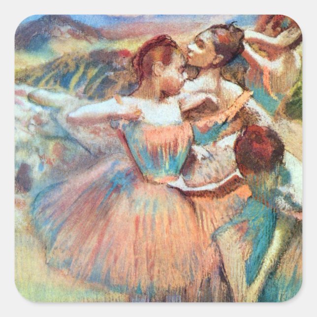 Sticker Carré Danseuses dans un paysage d'Edgar Degas (Devant)