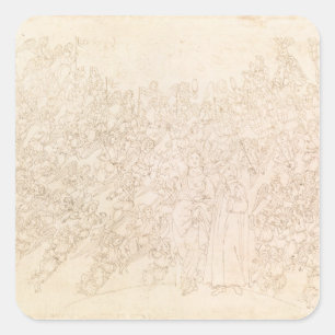 Sticker Carré Dante et Béatrice, du ` de Dante divin