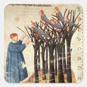 Sticker Carré Dante et les âmes transformées en oiseaux