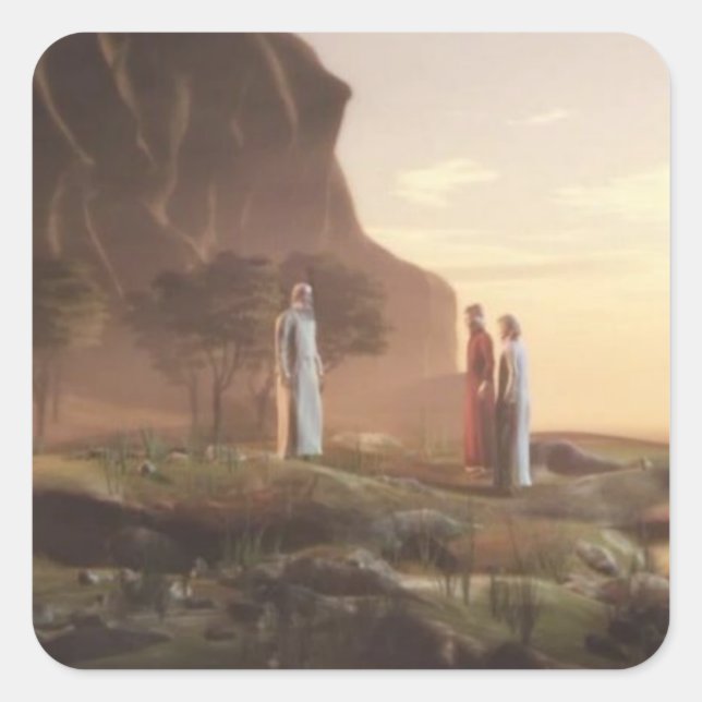 Sticker Carré Dante & Virgile rencontrer Cato en Purgatoire (Devant)