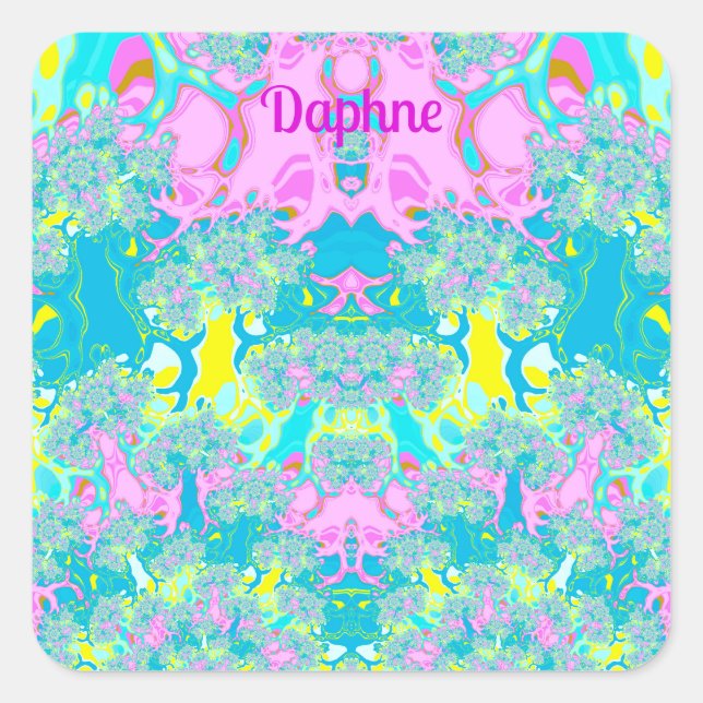 STICKER CARRÉ DAPHNE ~ PERFECTION PASTEL ~ (Devant)