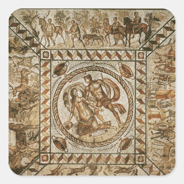 Sticker Carré Daphne poursuivi par Apollo (Devant)