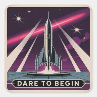 Sticker Carré Dare To Begin