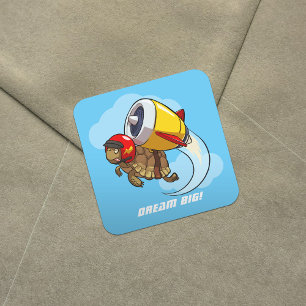 Sticker Carré Daredevil Flying Tortoise avec un Jet Pack