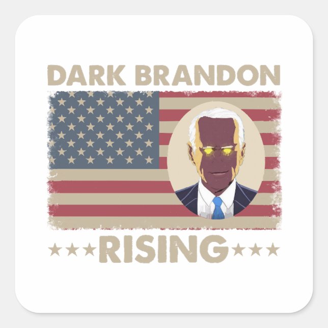 Sticker Carré Dark Brandon Funny Joe Biden Meme (Devant)