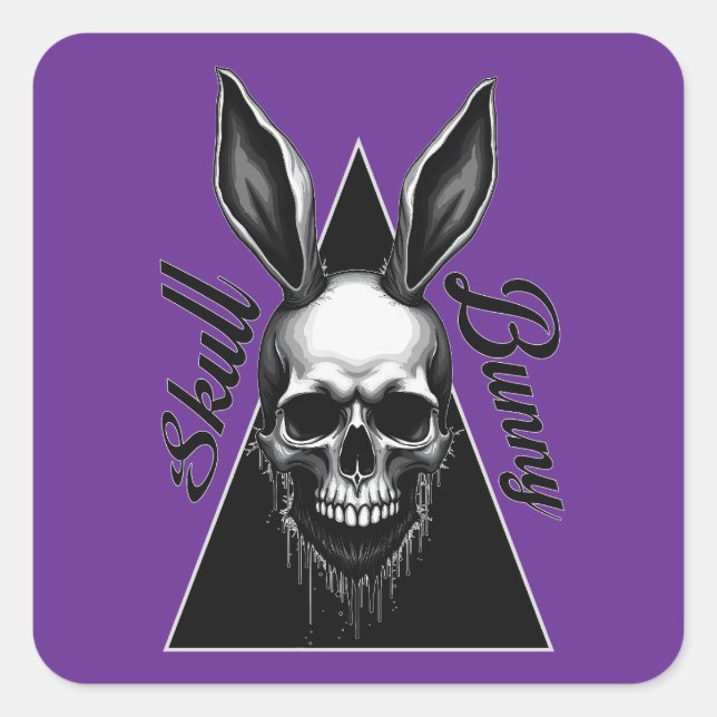 Sticker Carré Dark Bunny – Gothic Easter Art - Autocolante (Devant)