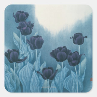 Sticker Carré Dark Flowers
