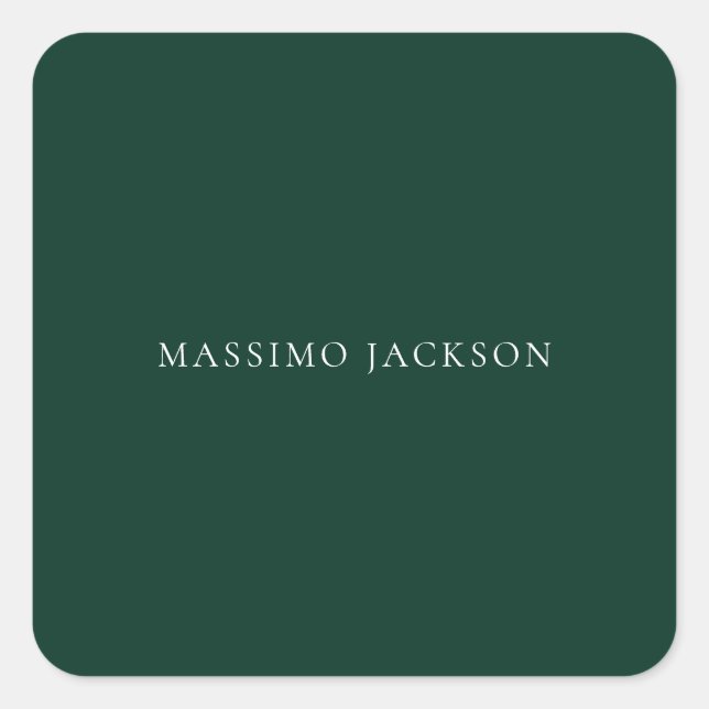 Sticker Carré Dark Green Minimalist Plain Modern Aesthetic Look (Devant)