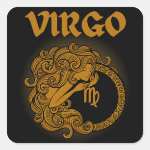 Sticker Carré Dark Zodiac - Vierge   Art d'Astrologie Médiévale