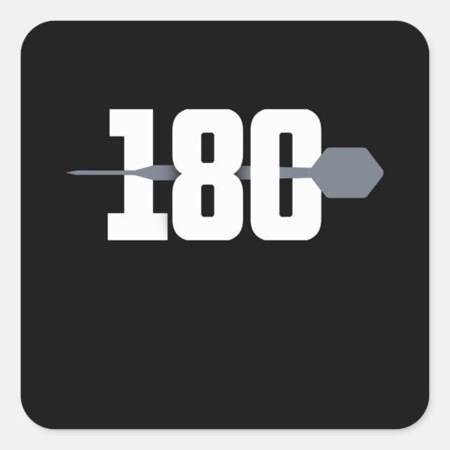 Sticker Carré Darts 180 Dart Throwing Cadeau pour Dartist (Devant)