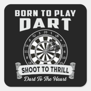 Sticker Carré Darts Dart Dartboard Bullseye 180 Flèche Drôle cad