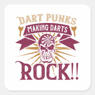 Sticker Carré Darts - Dart Punk Making Darts Rock !