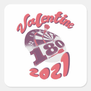 Sticker Carré Darts est ma Saint Valentin 2021