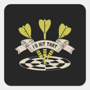 Sticker Carré Darts - Je frapperais ce taureau