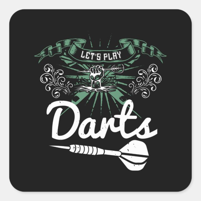 Sticker Carré Darts - Jouons aux fléchettes (Devant)