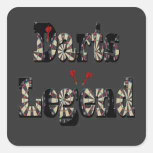 Sticker Carré Darts Legend Est Le Mot,