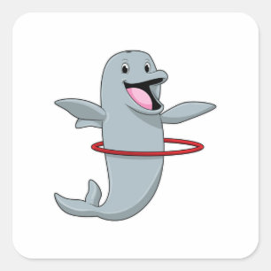 Sticker Carré Dauphin à Endurance entraînement avec pneus Fitnes
