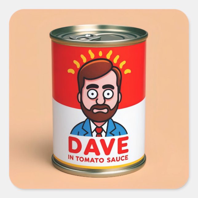 Sticker Carré Dave dans la sauce tomate (Devant)