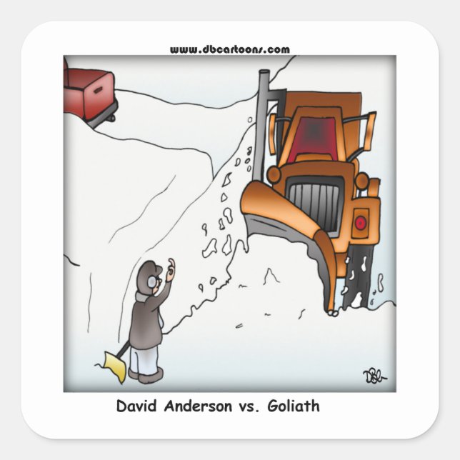 Sticker Carré David Anderson contre Goliath (Devant)