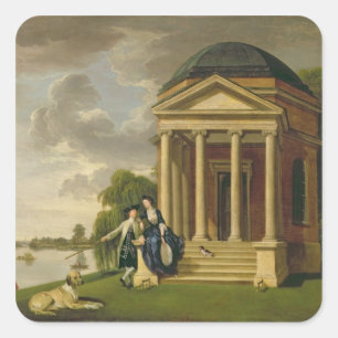 Sticker Carré David Garrick (1717-79) et son épouse par son