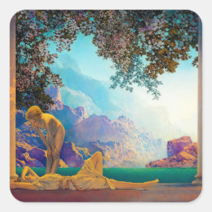Sticker Carré Daybreak, 1922 par Maxfield Parrish