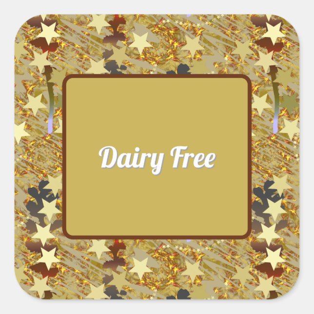 Sticker Carré Dazzling Dairy Free Party Food  (Devant)