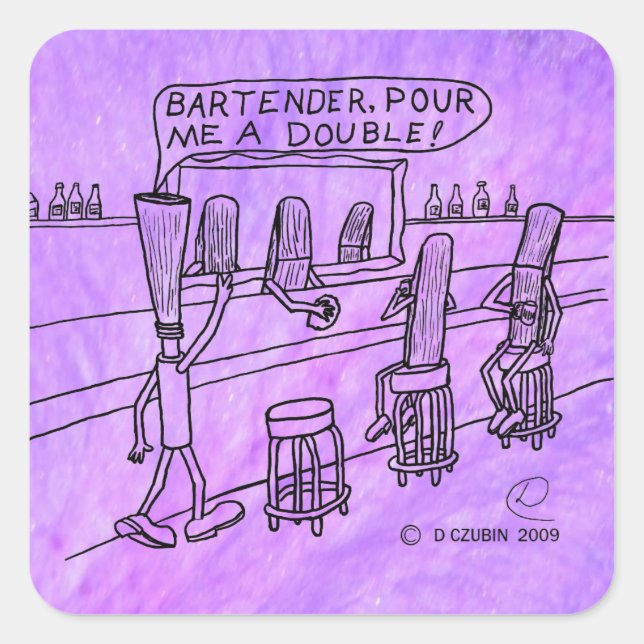 Sticker Carré de barre de roseau (Devant)